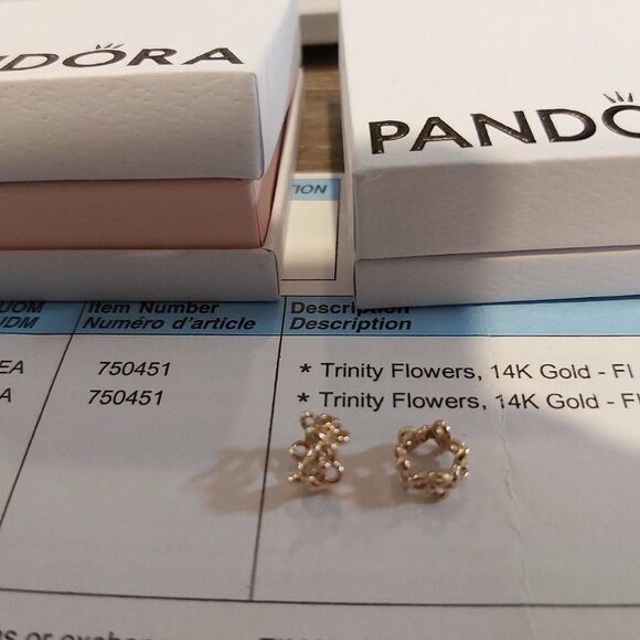 Authentic Pandora *RETIRED*  14K Gold Trinity Spacer 750451 - Picture 7 of 12